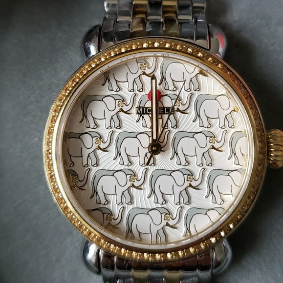 Michele CSX two tone ladies diamond dial watch